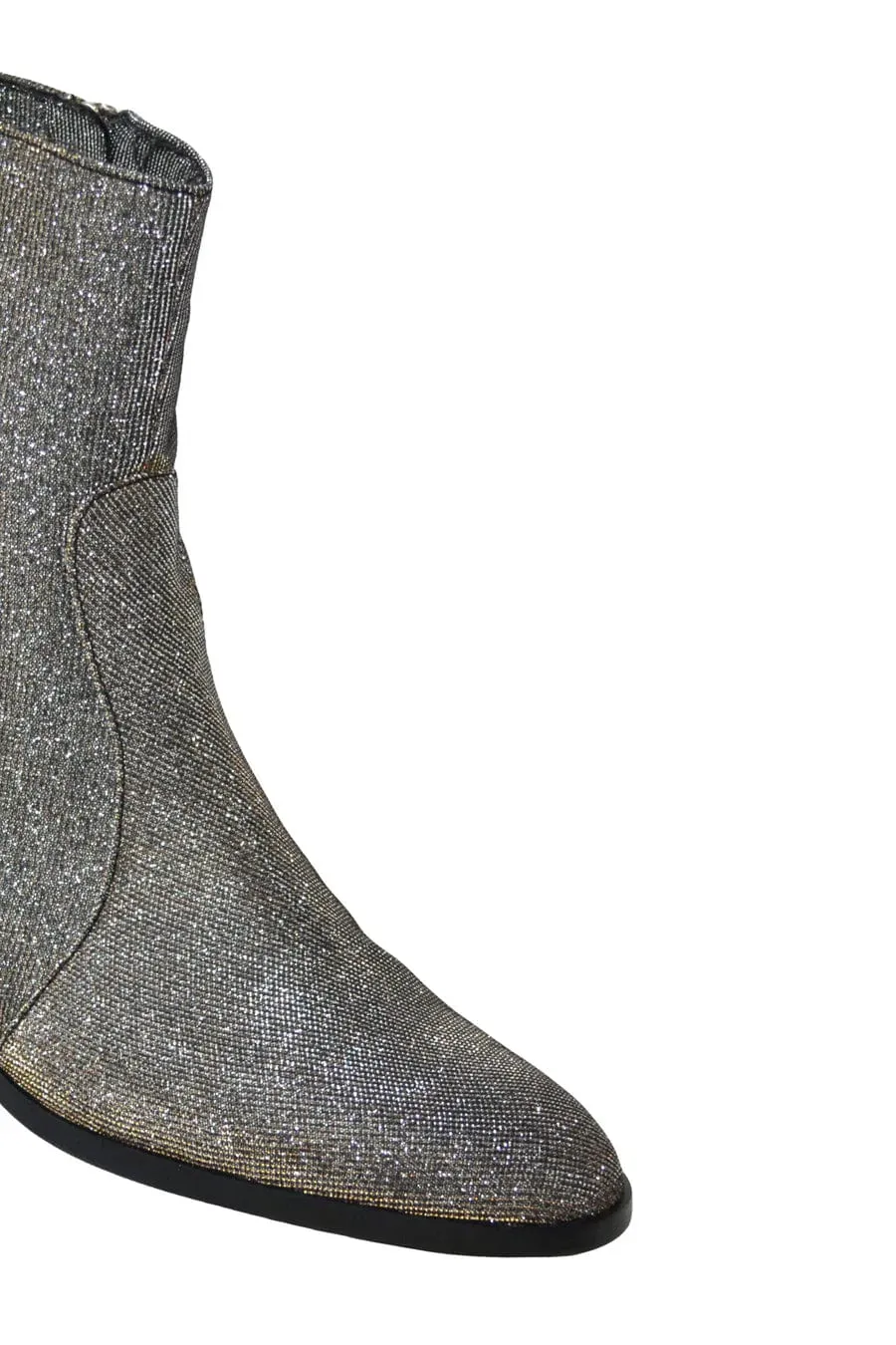 Steffy Vegan Leather Low Heeled Vegan Boots | Metallic
